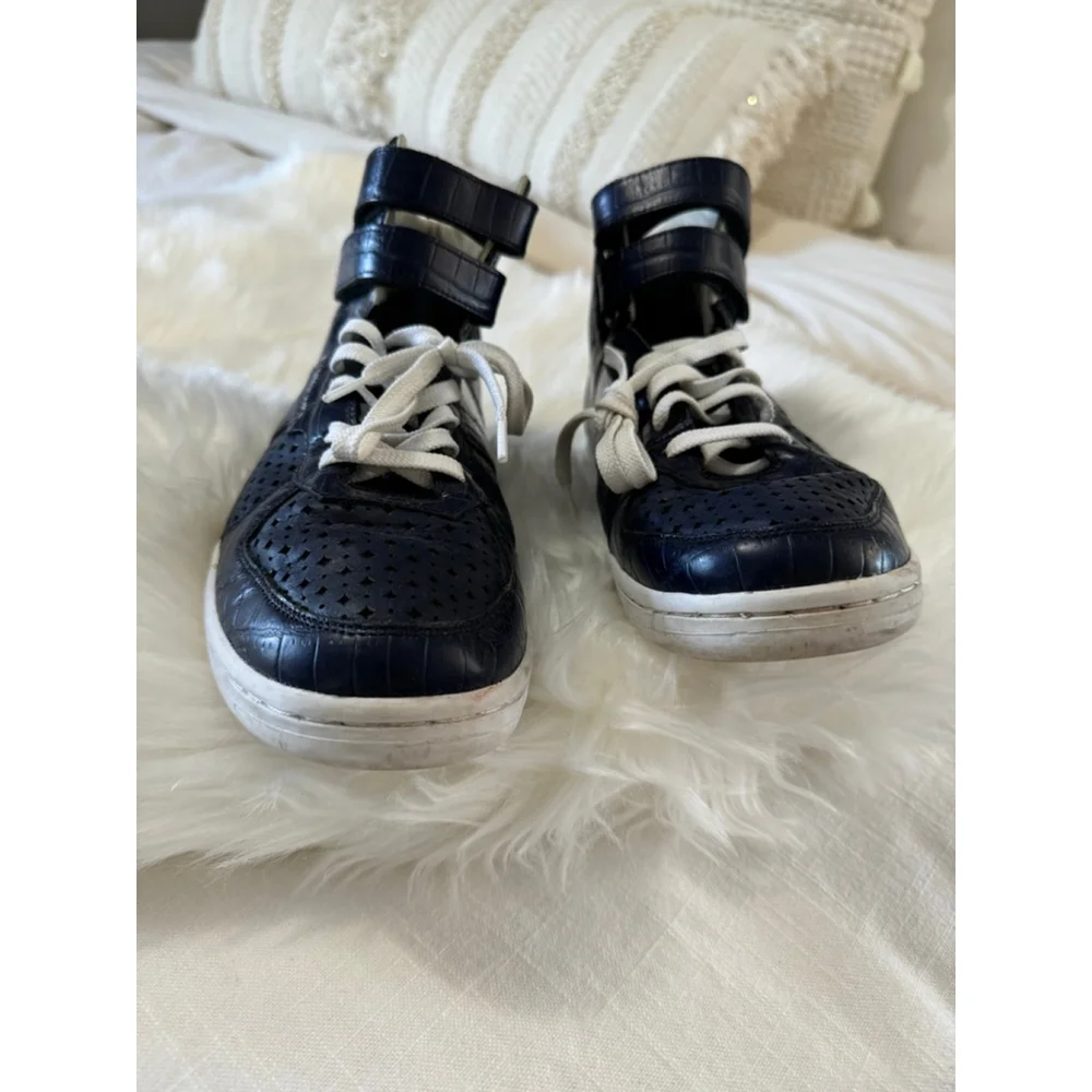 Creative Recreation | Midnight Blue Croc Embossed High-Top Sneakers | US 12 - Picture 6 of 10